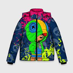 Куртка зимняя для мальчика Brawl Stars Leon краски, цвет: 3D-светло-серый