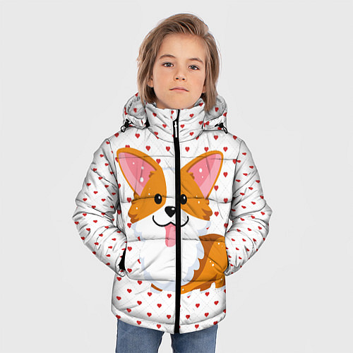 Зимняя куртка для мальчика Корги / 3D-Светло-серый – фото 3