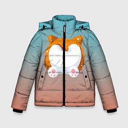 Куртка зимняя для мальчика Милый корги, цвет: 3D-черный