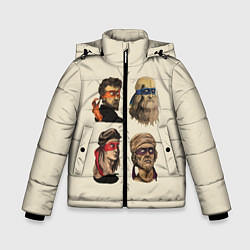 Куртка зимняя для мальчика Настоящие Черепашки, цвет: 3D-черный