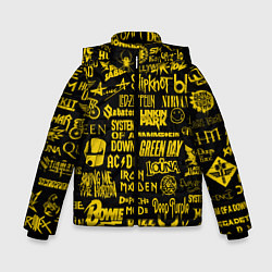 Зимняя куртка для мальчика Логотипы рок групп GOLD