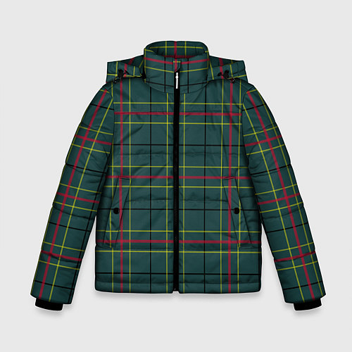 Зимняя куртка для мальчика Шотландка / 3D-Красный – фото 1
