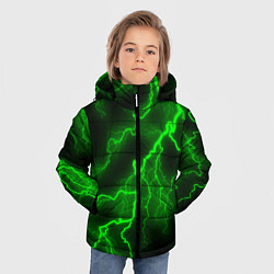 Куртка зимняя для мальчика МОЛНИЯ GREEN NEON, цвет: 3D-черный — фото 2