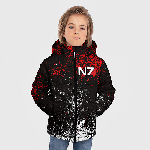 Зимняя куртка для мальчика MASS EFFECT N7 / 3D-Светло-серый – фото 3
