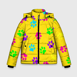 Куртка зимняя для мальчика ЛАПКИ, цвет: 3D-черный