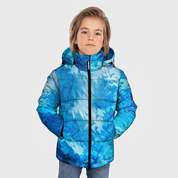 Куртка зимняя для мальчика Cине-белая абстрактная живопис, цвет: 3D-черный — фото 2