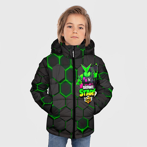 Зимняя куртка для мальчика Brawl Stars Virus 8-Bit / 3D-Светло-серый – фото 3