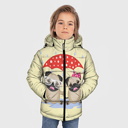 Куртка зимняя для мальчика Влюбленные мопсы, цвет: 3D-черный — фото 2