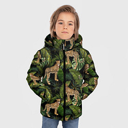 Куртка зимняя для мальчика Versace Леопарды, цвет: 3D-черный — фото 2