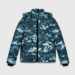 Куртка зимняя для мальчика Пиксельный камуфляж полиции, цвет: 3D-черный