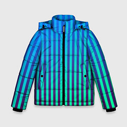 Куртка зимняя для мальчика Пикси полосы, цвет: 3D-черный