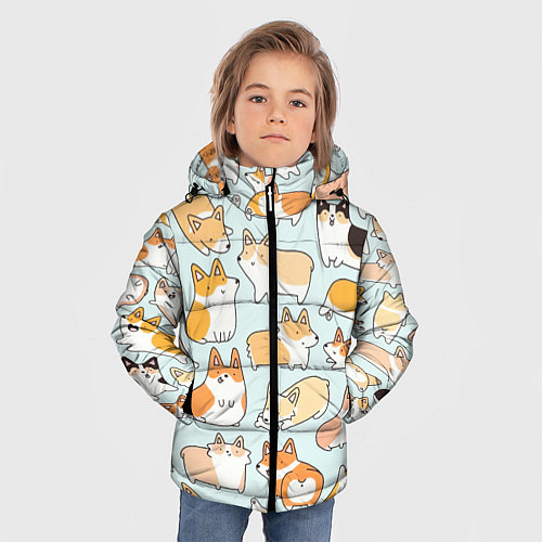 Зимняя куртка для мальчика Милые корги / 3D-Светло-серый – фото 3