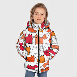 Куртка зимняя для мальчика Милые лисы, цвет: 3D-красный — фото 2