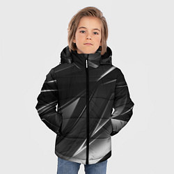 Куртка зимняя для мальчика GEOMETRY STRIPES BLACK & WHITE, цвет: 3D-светло-серый — фото 2