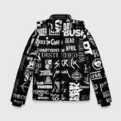 Куртка зимняя для мальчика Рок группы, цвет: 3D-черный