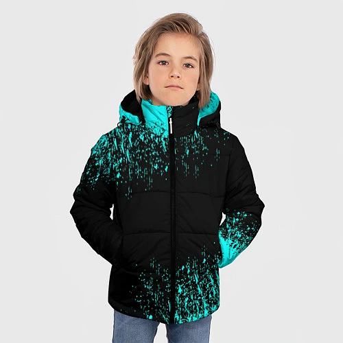 Зимняя куртка для мальчика Краска / 3D-Светло-серый – фото 3