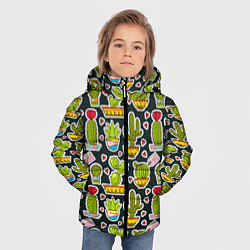 Куртка зимняя для мальчика Кактусы, цвет: 3D-черный — фото 2