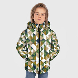 Куртка зимняя для мальчика Хипстерские треугольники, цвет: 3D-черный — фото 2