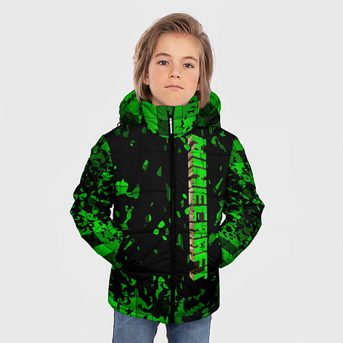 Зимняя куртка для мальчика Minecraft / 3D-Светло-серый – фото 3