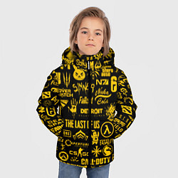 Куртка зимняя для мальчика ЛОГОТИПЫ ИГР, цвет: 3D-светло-серый — фото 2
