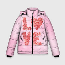 Куртка зимняя для мальчика Love Розы, цвет: 3D-черный