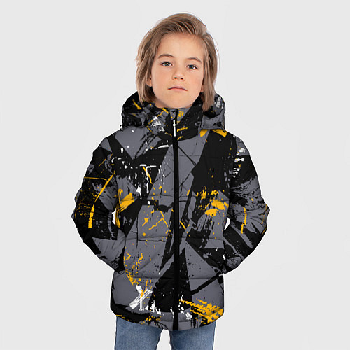 Зимняя куртка для мальчика Спортивный стиль / 3D-Светло-серый – фото 3