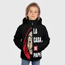 Куртка зимняя для мальчика Бумажный Дом, цвет: 3D-черный — фото 2