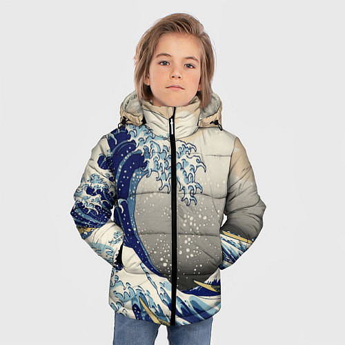Зимняя куртка для мальчика ЯПОНСКАЯ КАРТИНА / 3D-Светло-серый – фото 3