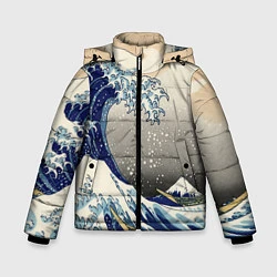 Куртка зимняя для мальчика ЯПОНСКАЯ КАРТИНА, цвет: 3D-черный