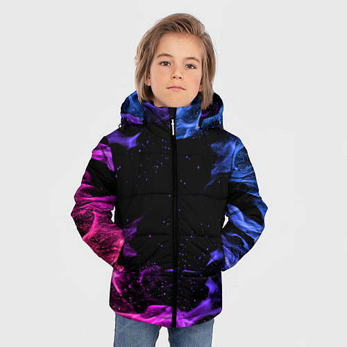 Зимняя куртка для мальчика ОГОНЬ НЕОН / 3D-Светло-серый – фото 3