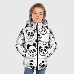 Куртка зимняя для мальчика Панды, цвет: 3D-светло-серый — фото 2
