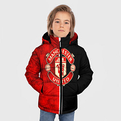Куртка зимняя для мальчика Манчестер Юнайтед 3D, цвет: 3D-светло-серый — фото 2