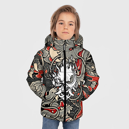 Зимняя куртка для мальчика CYBERPUNK2077 SAMURAI / 3D-Светло-серый – фото 3
