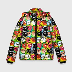 Куртка зимняя для мальчика Папуги, цвет: 3D-красный