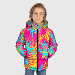 Куртка зимняя для мальчика НЕОНОВЫЕ ПАЛЬМЫ НЕОН NEON, цвет: 3D-светло-серый — фото 2