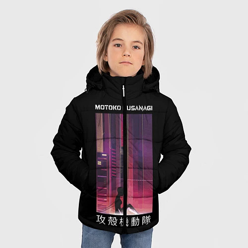 Зимняя куртка для мальчика Призрак в доспехах / 3D-Светло-серый – фото 3