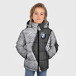 Куртка зимняя для мальчика BMW - emblem - metal - texture, цвет: 3D-черный — фото 2