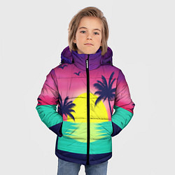Куртка зимняя для мальчика ПАЛЬМЫ, цвет: 3D-черный — фото 2