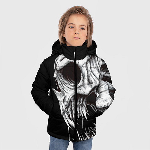 Зимняя куртка для мальчика Череп Z / 3D-Светло-серый – фото 3