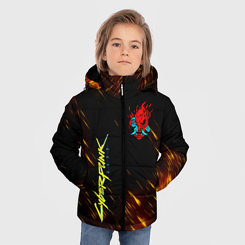 Зимняя куртка для мальчика CYBERPUNK 2077 / 3D-Светло-серый – фото 3