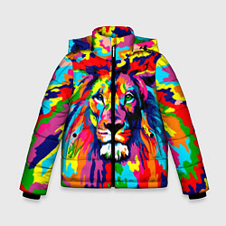 Куртка зимняя для мальчика Лев Artistic Art, цвет: 3D-черный