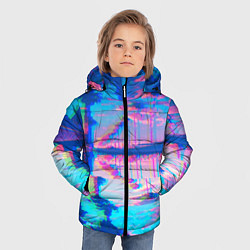 Куртка зимняя для мальчика ГАВАЙИ ГЛИТЧ, цвет: 3D-черный — фото 2
