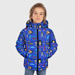 Куртка зимняя для мальчика Паттерн Чудо-женщина, цвет: 3D-светло-серый — фото 2