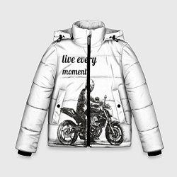 Куртка зимняя для мальчика Мотоцикл, цвет: 3D-черный