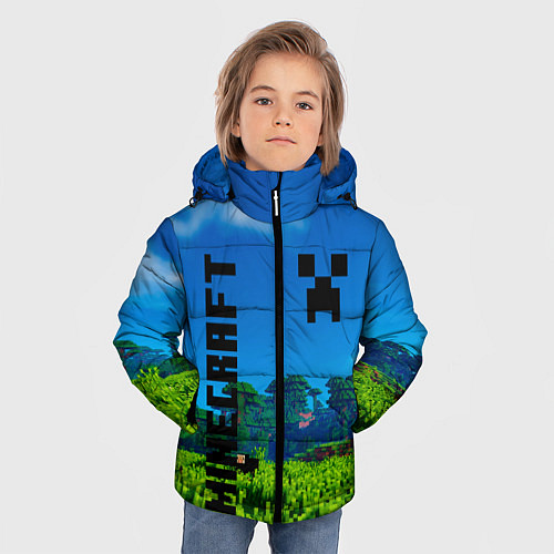 Зимняя куртка для мальчика Minecraft Майнкрафт / 3D-Светло-серый – фото 3