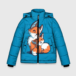 Куртка зимняя для мальчика Лисья семья, цвет: 3D-красный