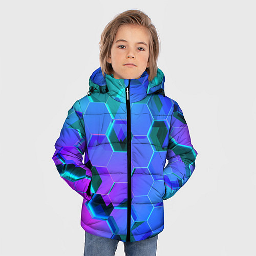 Зимняя куртка для мальчика Geometry / 3D-Светло-серый – фото 3