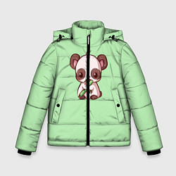 Куртка зимняя для мальчика Пандочка с бамбуком, цвет: 3D-черный