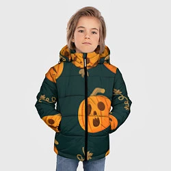 Куртка зимняя для мальчика Осенние тыквы, цвет: 3D-черный — фото 2