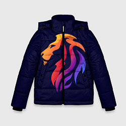 Куртка зимняя для мальчика Градиентный лев в минимализме, цвет: 3D-черный